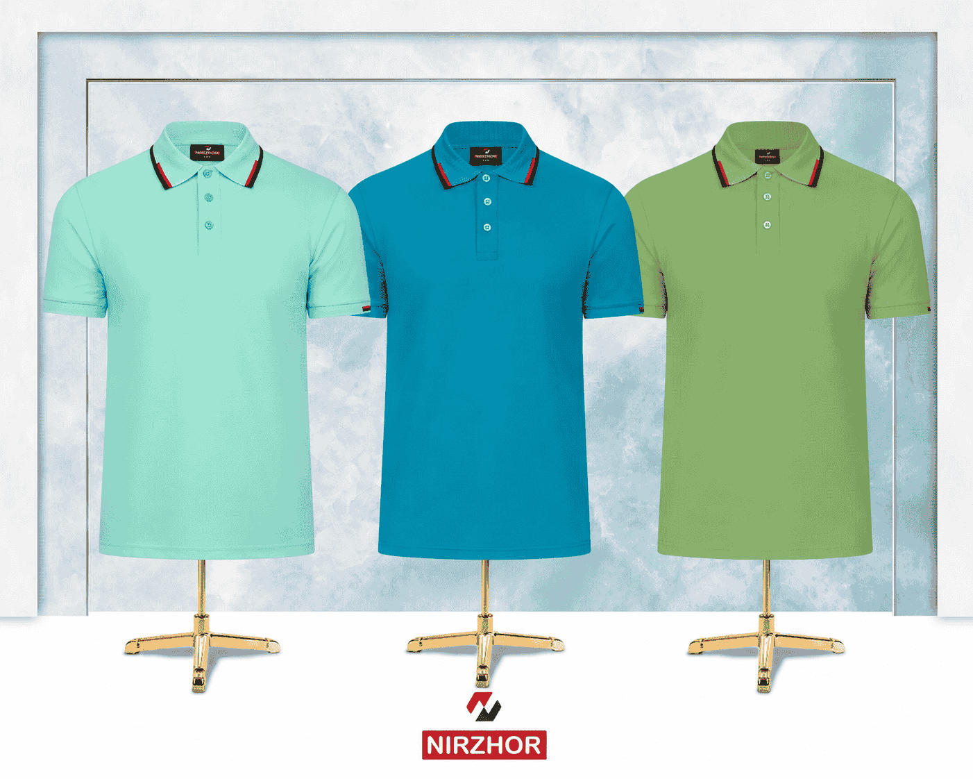 Mint Green, Teal Blue & Pastel Green - 3 Pieces Combo Pack — Nirzhor